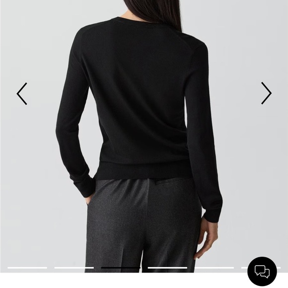 Theory Classic Black Crew Neck Sweater in Regal Wool - Picture 3 of 9